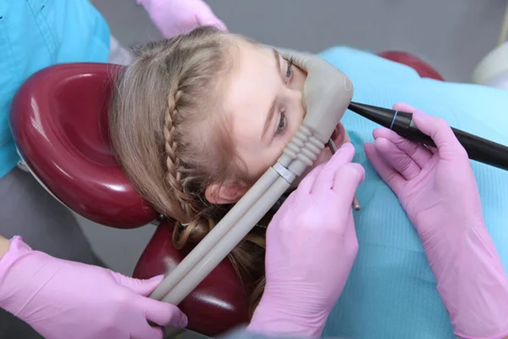 A dental patient receiving nitrous oxide sedation